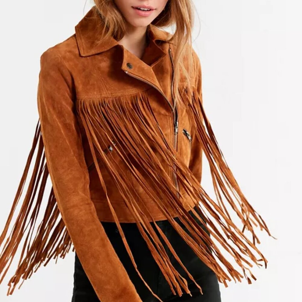 *FINAL PRICE* Urban Outfitters Suede Moto Fringe Jacket